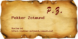 Pekker Zotmund névjegykártya